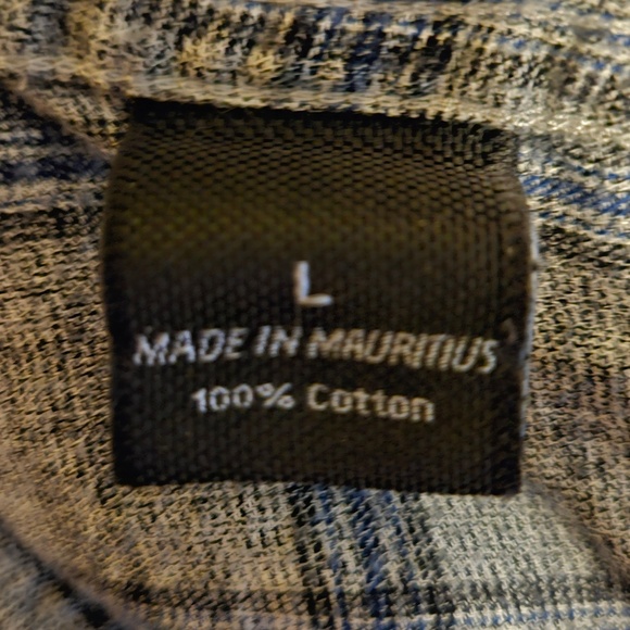 Marc Anthony Flannel Shirt Men's Size L Gray-blue Like New - Picture 4 of 4